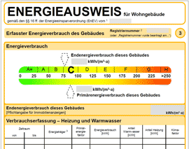 Energieausweis gem. Energieeinsparverordnung (EnEV)